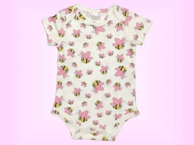 Baby Girl Bumble Bee Onesie White Pattern UnBeelievably Cute pic4