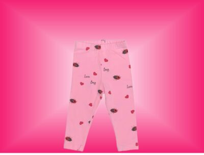 Pink Love Bug Ladybug pattern leggings to match onesie or t-shirt