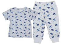 Baby Boy<br>Astronaut and Alien<br>Spaceships Pattern<br>2-Piece Set<br>(onesie or t-shirt)